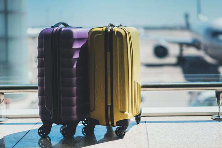 Suitcases on a trolley